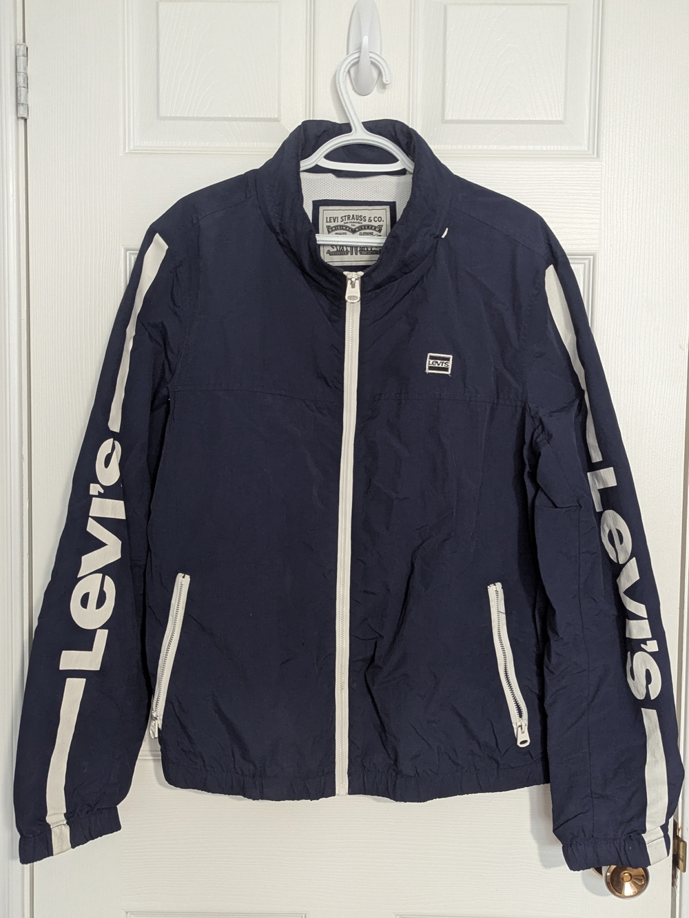 Levi's Men's Navy Track Jacket with White Trim